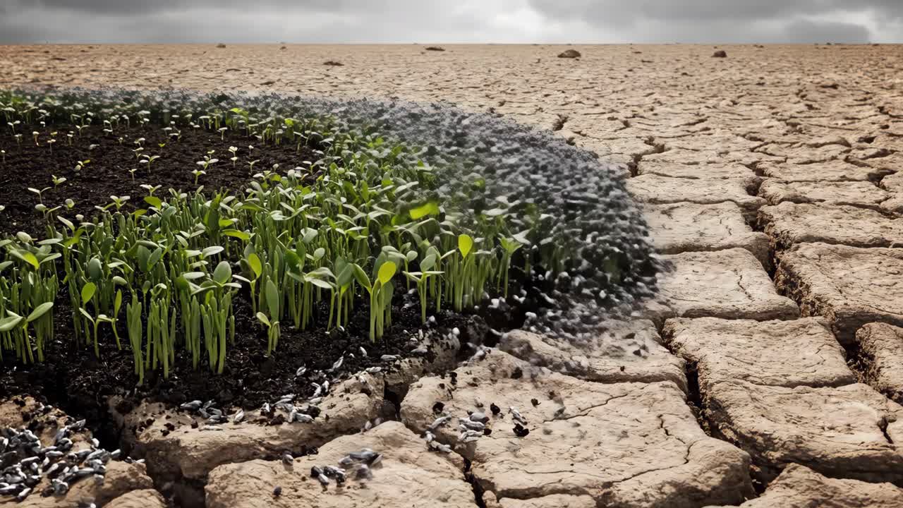 The Contrast of New Life in a Drought-Stricken Land