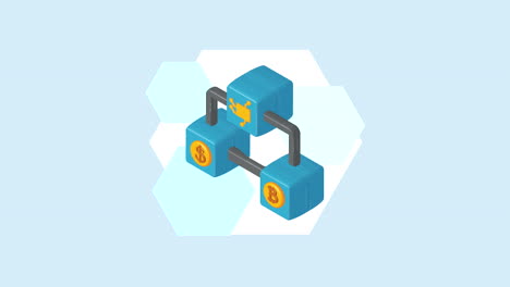 money dollars financial in blocks animation