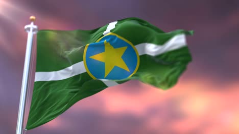 bandera de jackson al atardecer, ciudad de mississippi, estados unidos de américa - bucle