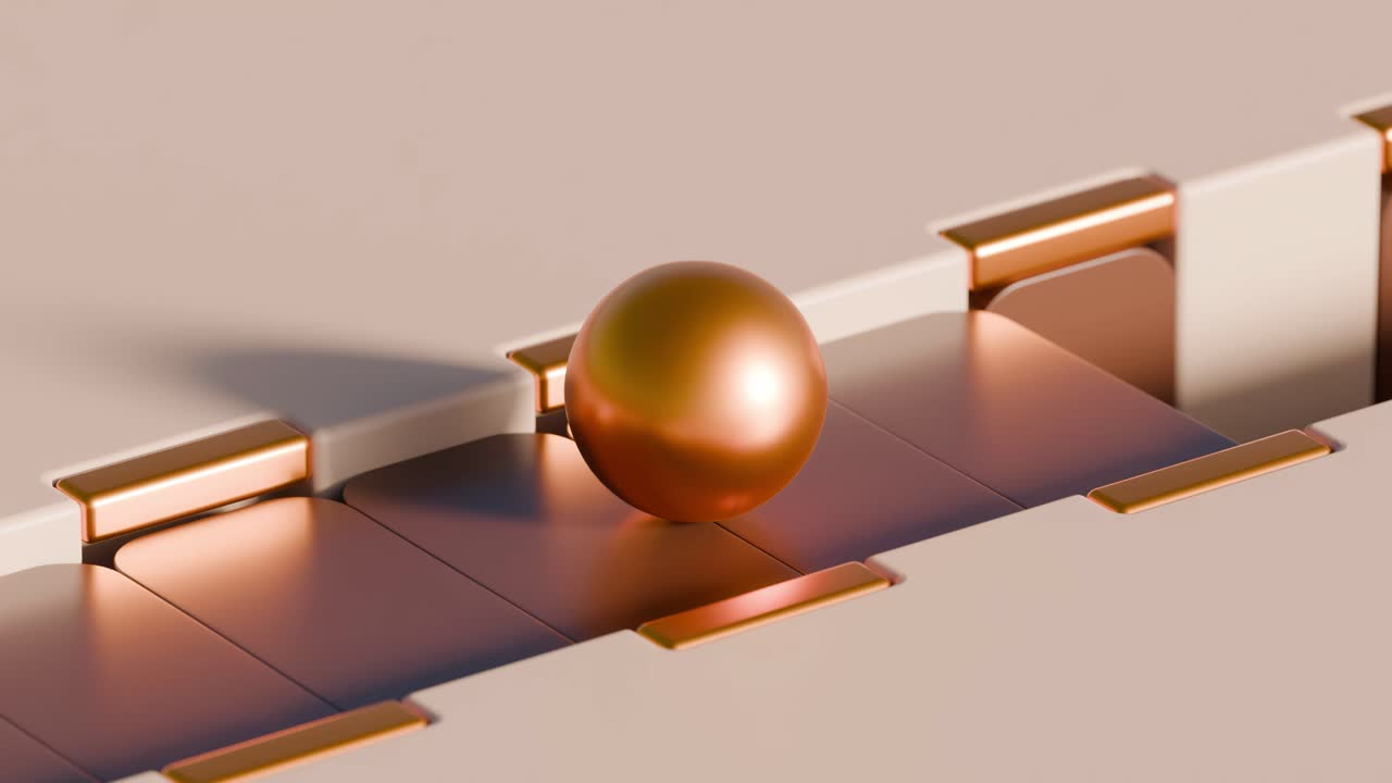Golden sphere on a minimalist geometric platform