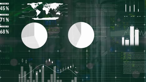 animación de estadísticas y procesamiento de datos financieros a través de servidores informáticos