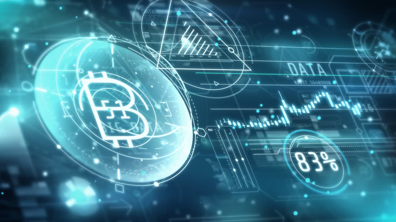 가상 공간에서 추상적인 인포그래픽을 움직이는 줄무