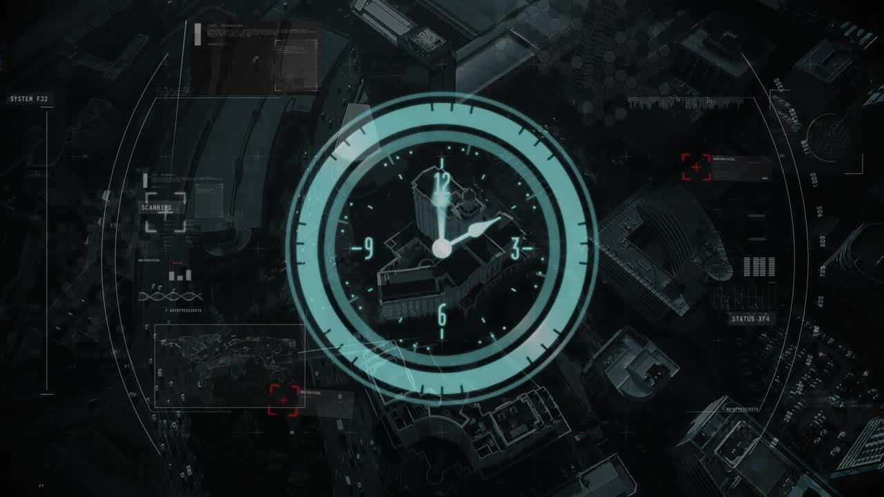 Orologio in movimento ed elaborazione dati