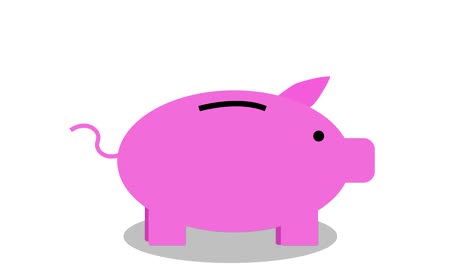 piggy bank money saving concept, looping animation