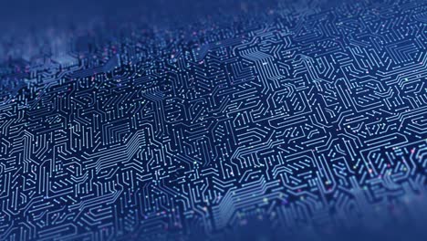 potencia del procesador ai futurista. datos que fluyen dentro de los circuitos. bucle perfecto