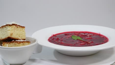 borscht with cake