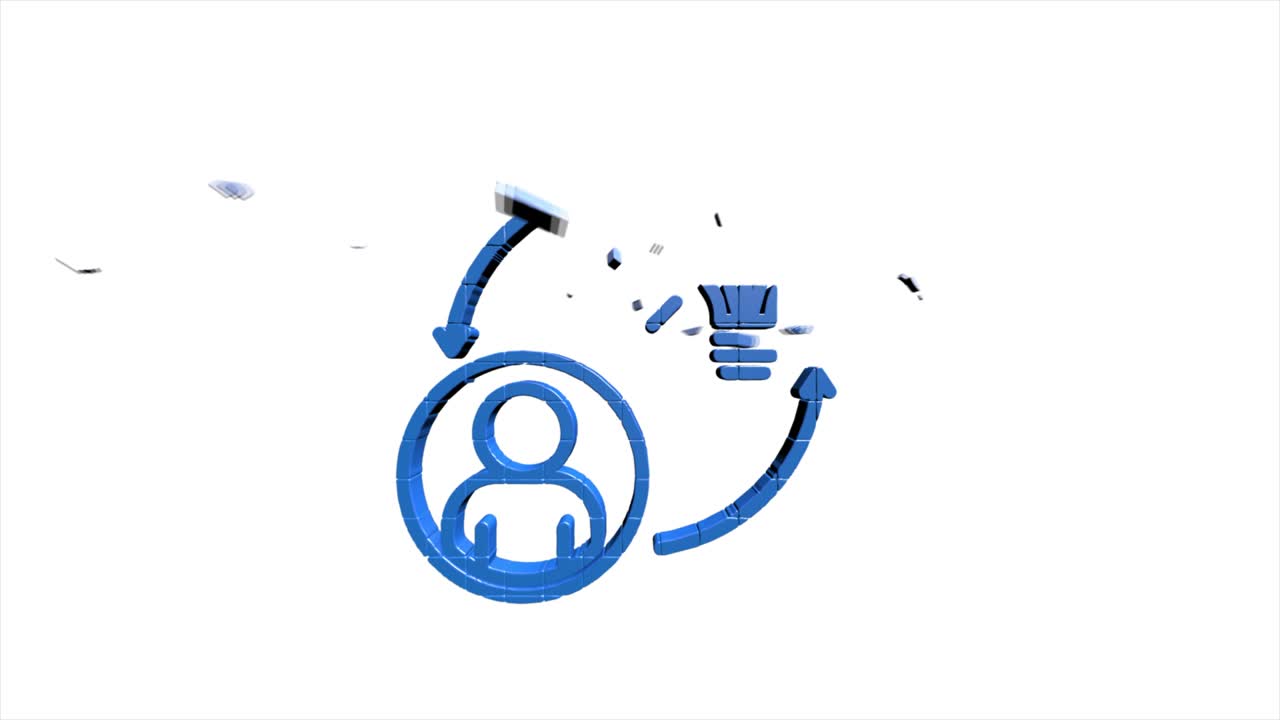 redes sociales diseño de íconos de píxeles 3d aislados en fondo blanco. iconos web de esquema. gráficos en movimiento.