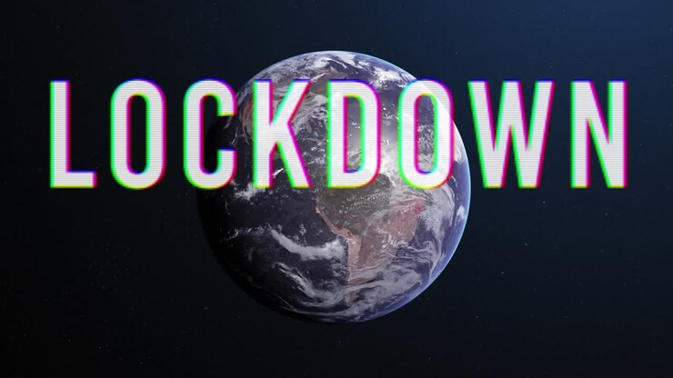 Localizzazione del Coronavirus con lockdown in primo piano