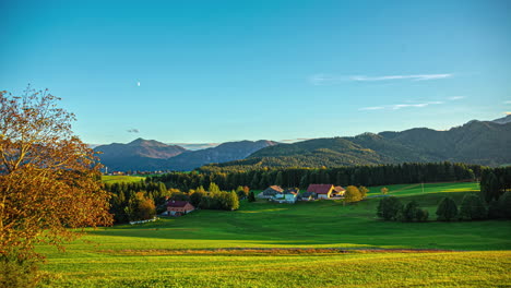 perfect scene of a countryside village and nature landscape in austria