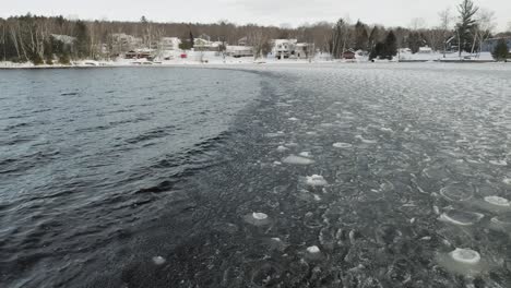 rippling waves meets broken ice sheets lake 4k