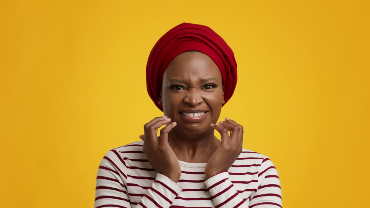Woman with a distressed facial expression