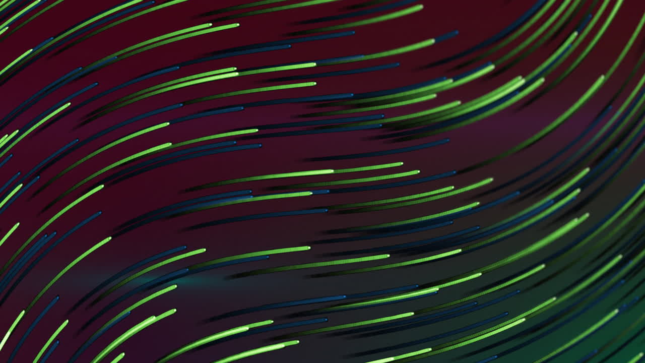 Animation of green and blue lines floating