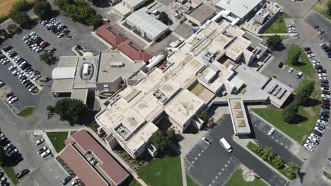 aerial view of large hospital campus