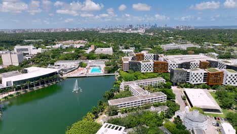 Extracción-Aérea-De-La-Universidad-De-Miami-En-Coral-Gables,-Florida