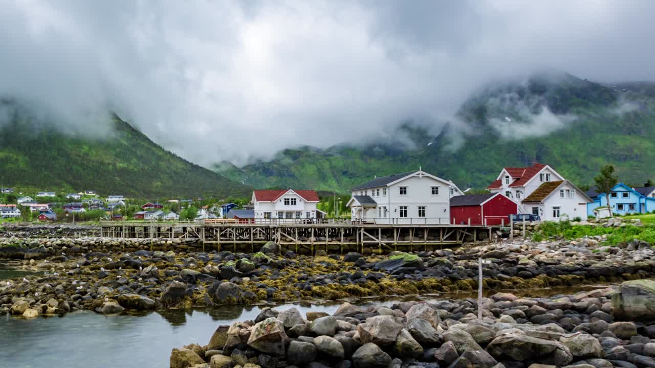 la hermosa naturaleza de noruega el lapso de tiempo.