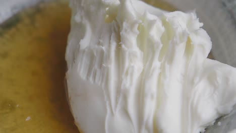 creamy whipped mixture in honey
