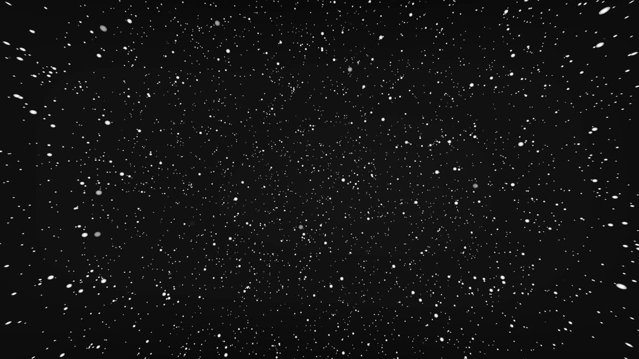 White particles overlay on black background