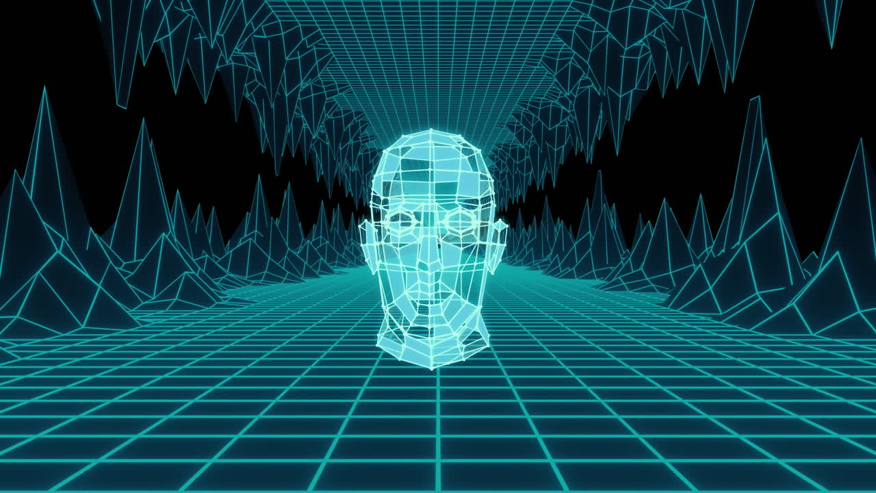 animación del procesamiento de datos sobre el cerebro humano y el metaverso