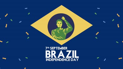 brazil independence day lettering with protester