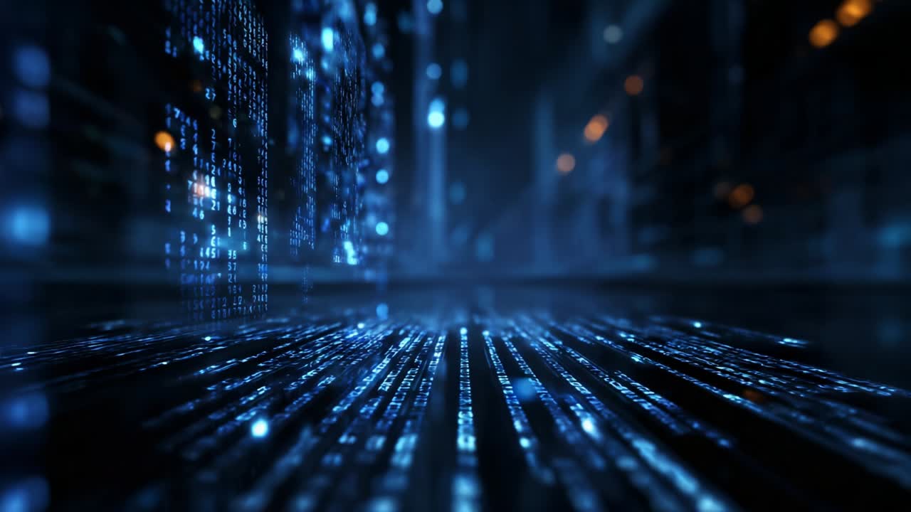 Abstract Digital Binary Code Data Stream