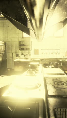 dirty and abandoned commercial kitchen