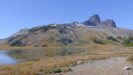 vista tranquila del colmillo negro en el parque provincial garibaldi, columbia británica, canadá
