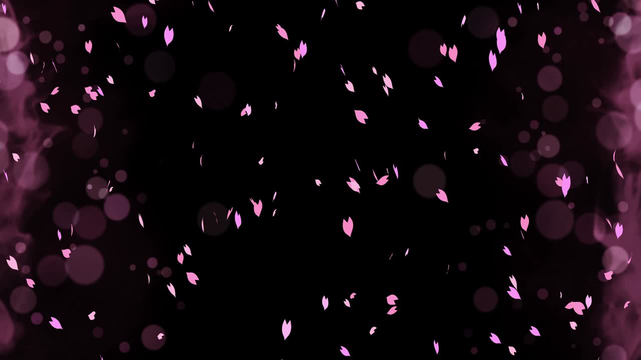 화려한 잎자루가 봄의 배경에 휘어지고, 빛으로 빛나는 아름다운 자연 장면, 꽃의 잎자락, 추상적인 봄 그래픽, 루프 애니메이션.