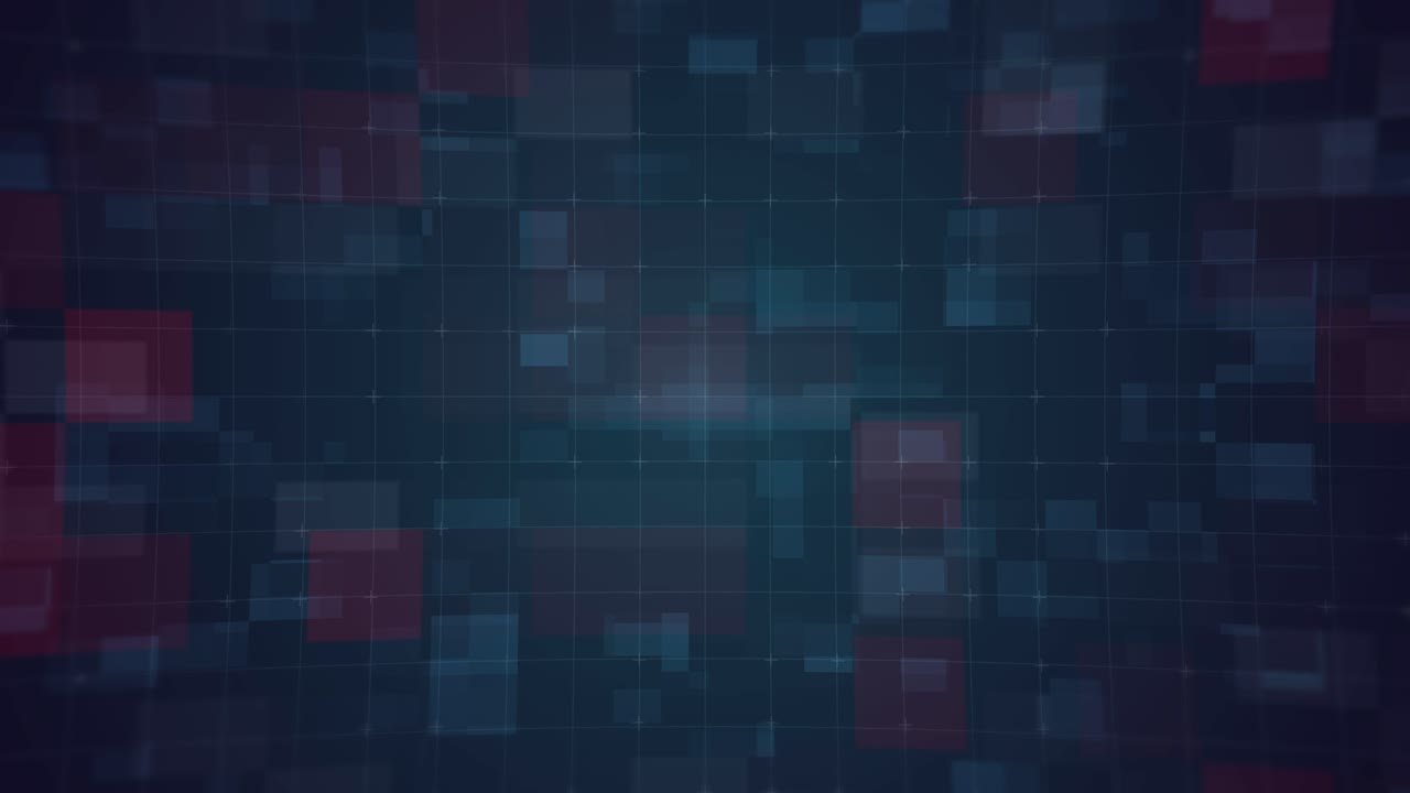 Abstract Digital Grid Background with Flickering Squares