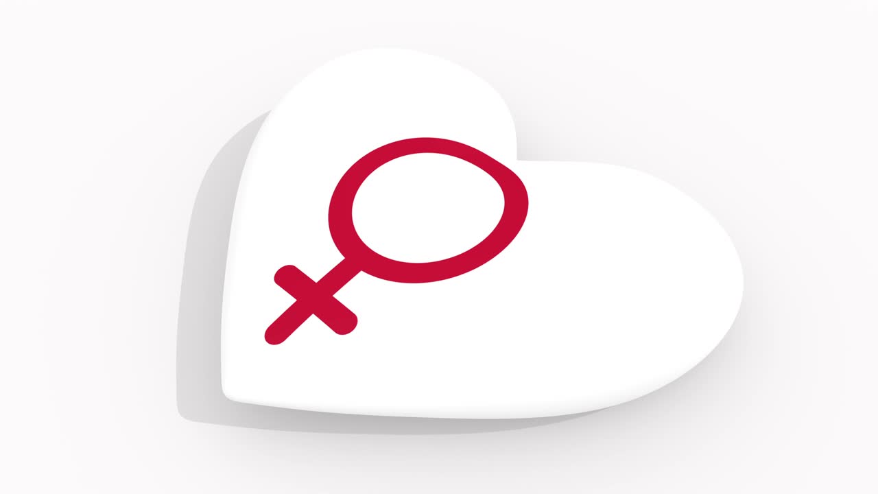 con el corazón de la mujer símbolo pulsa, bucle