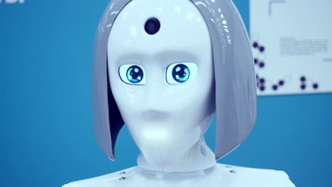 primer plano de la cabeza de un robot