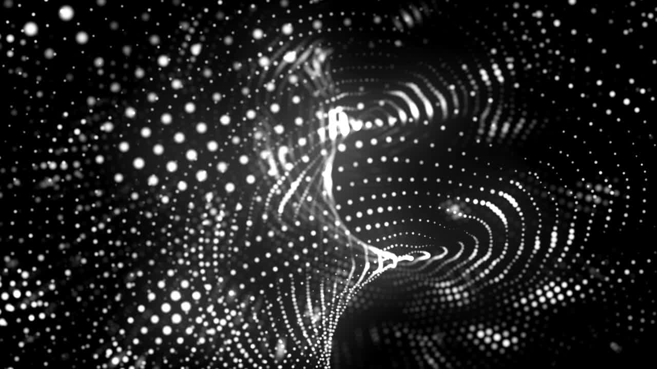 fondo abstracto con partículas en movimiento. telón de fondo con profundidad de campo. bucle sin costuras