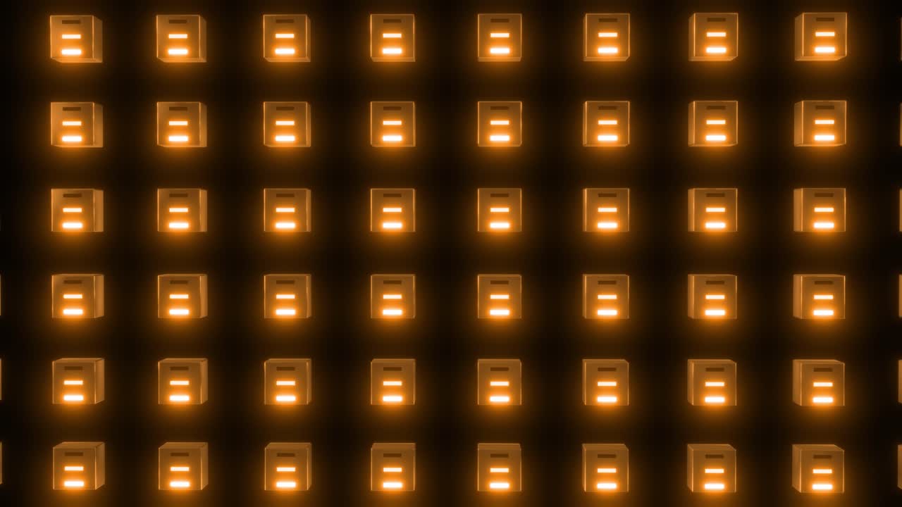 Glowing Orange Square Pattern