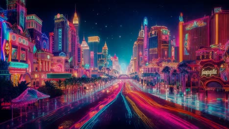 vibrant neon cityscape at night