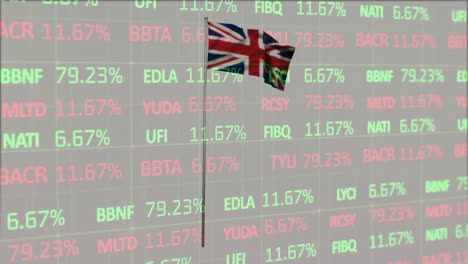 Stock-market-data-over-united-kingdom-flag