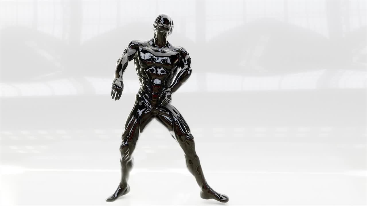 Flot 3D mandlig dansende robot hiphop, isoleret på hvid baggrund. 3D-render