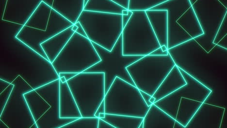 a futuristic pattern comprised of glowing squares in blue, green, and purple hues arranged in a grid. the neon lighting adds a modern touch to the visually striking composition