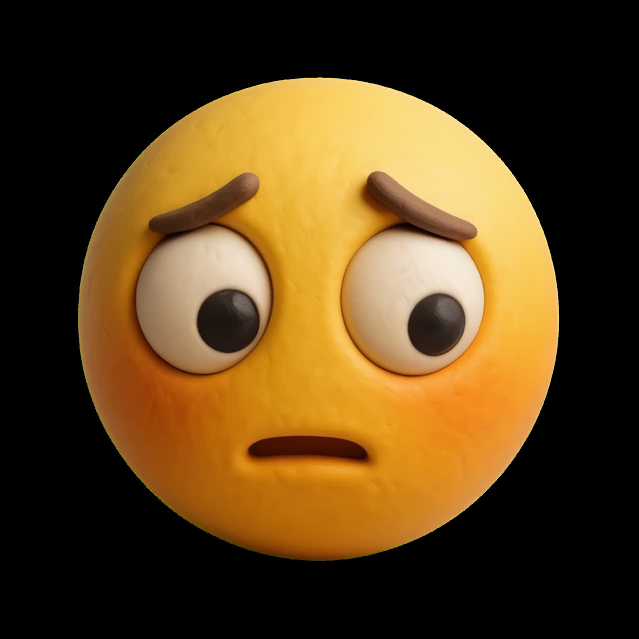 3D sad emoji expression animation isolated asset, transparent 4K video, alpha channel, ProRes 4444