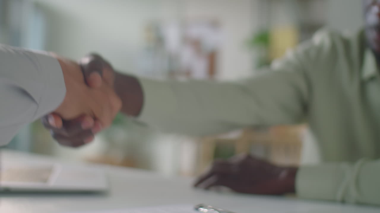 Handshake of Two Multiethnic Business Partners