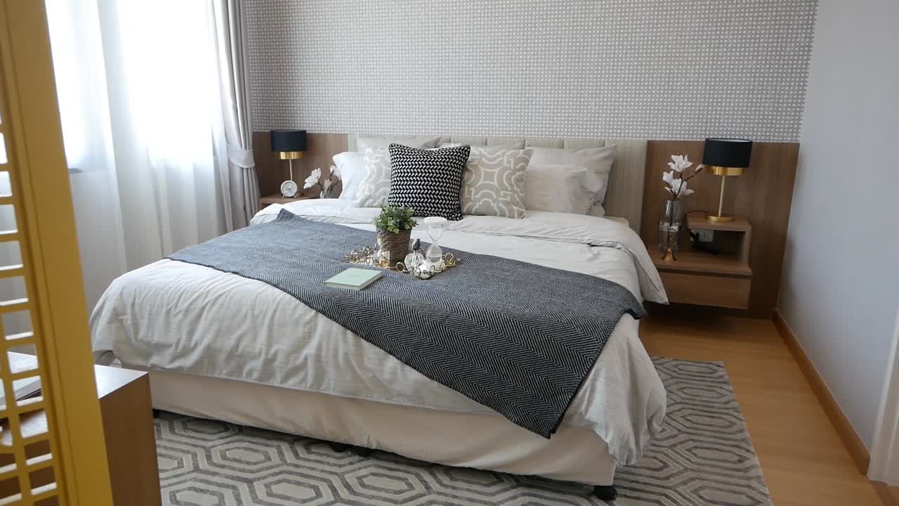 decoración de dormitorio de lujo moderno oriental