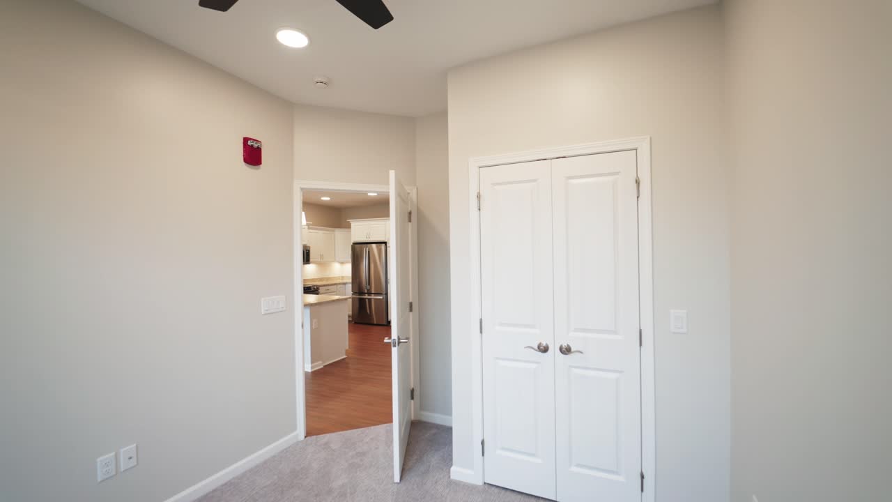 Slow motion gimbal footage of a new build apartment complex