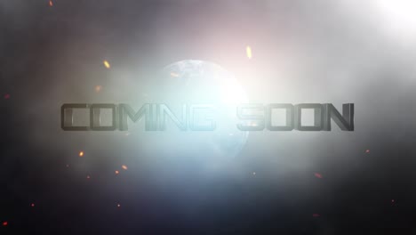 en breve la palabra saludo cinematográfico título concepto de fondo. 4k 3d bucle sin costuras en breve texto cromo con mundo con animación de brillo de luz de llamarada.