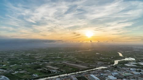 sunset on the outskirts of valencia, spain, timelapse