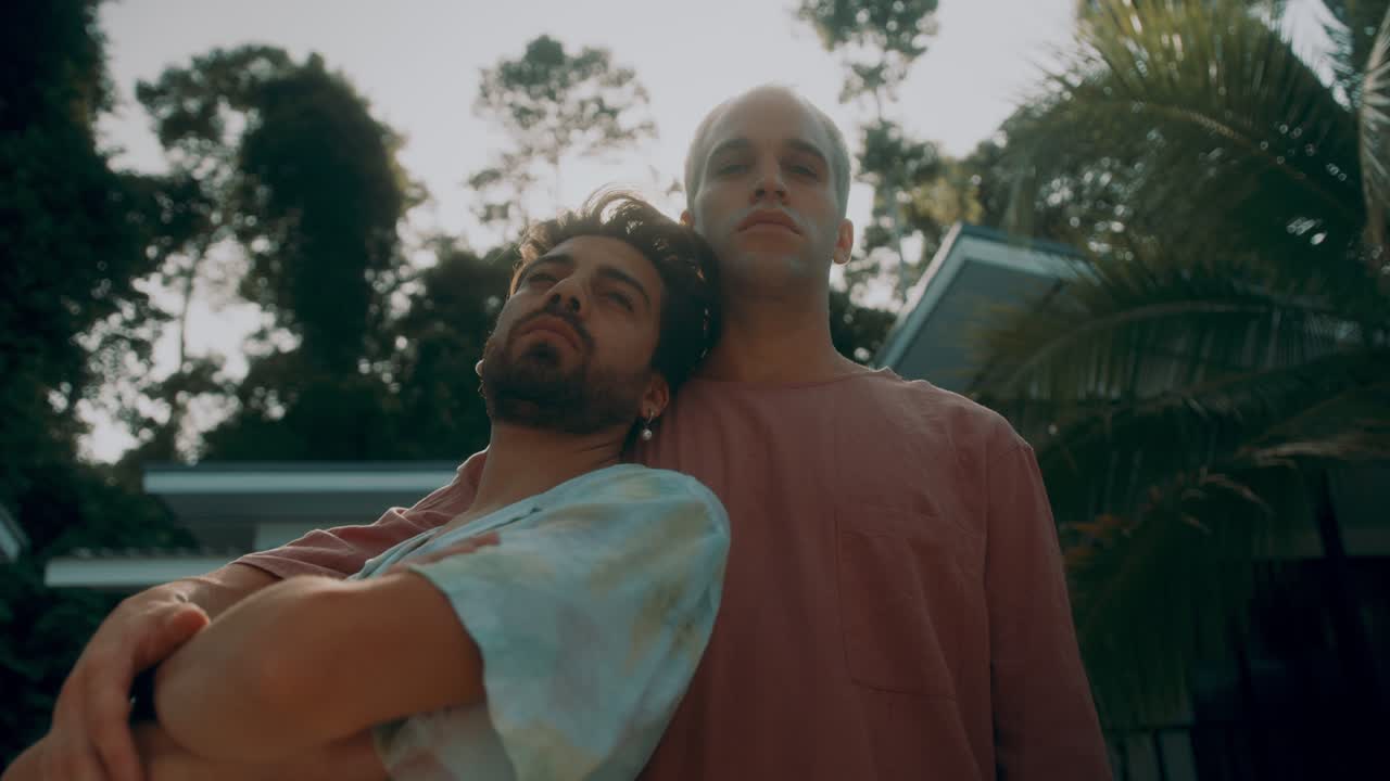 Two Men Relaxing Outdoors