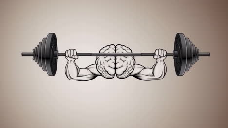 brain lifting weights - metaphor for mental strength