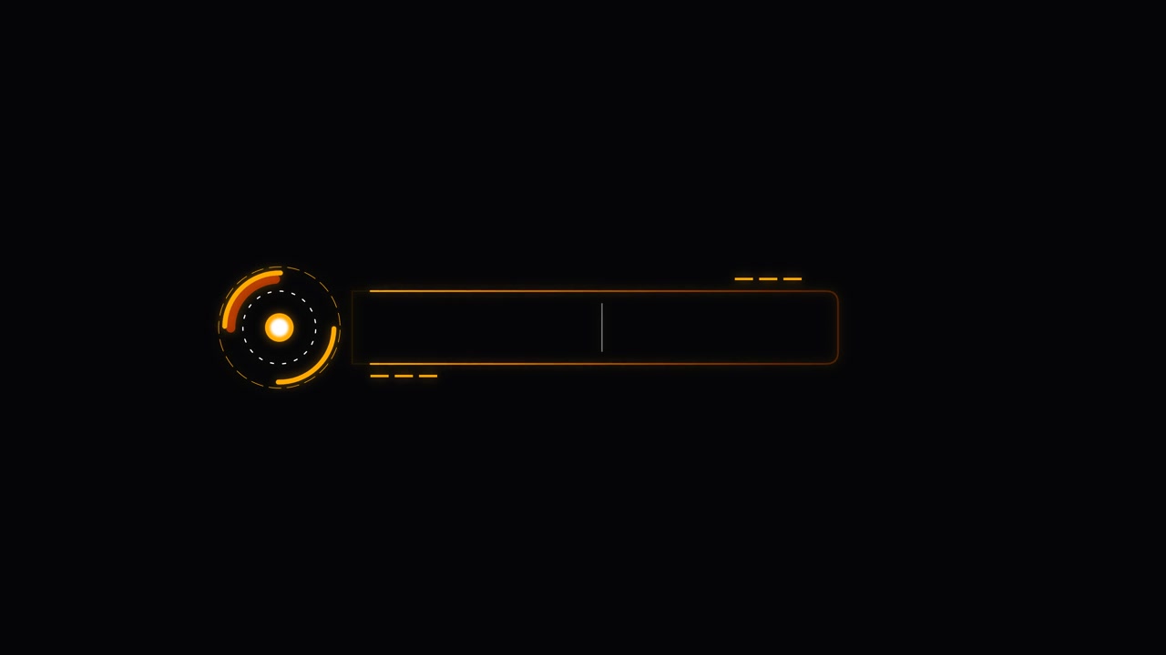 Animated Digital Lower Third with Orange Circular HUD Element