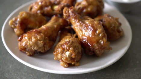 fried chicken with sauce in korean style