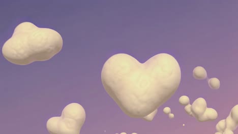 floating heart clouds