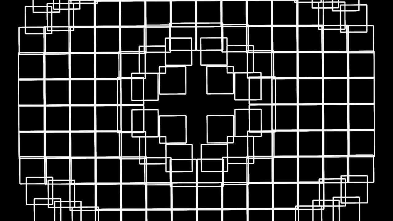 Abstract dynamic background with squares. Geometric shapes change forms. dynamic loop animation. 4K video animation