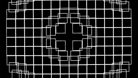 fondo dinámico abstracto con cuadrados. formas geométricas cambian de forma. animación de bucle dinámico. animación en video 4k