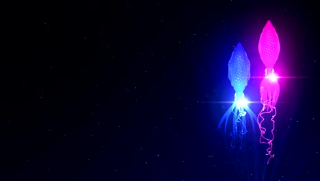 squid illuminated with color light in the underwater, cg animation, loop